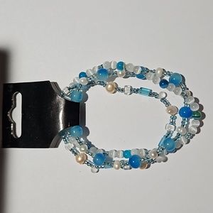 3 Glass Beaded Bracelets and 1 with pearls